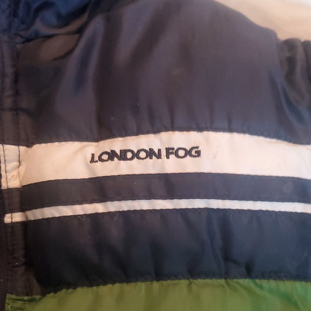 London Fog 4T Navy and Green Hooded Winter Coat - Picture 3 of 6